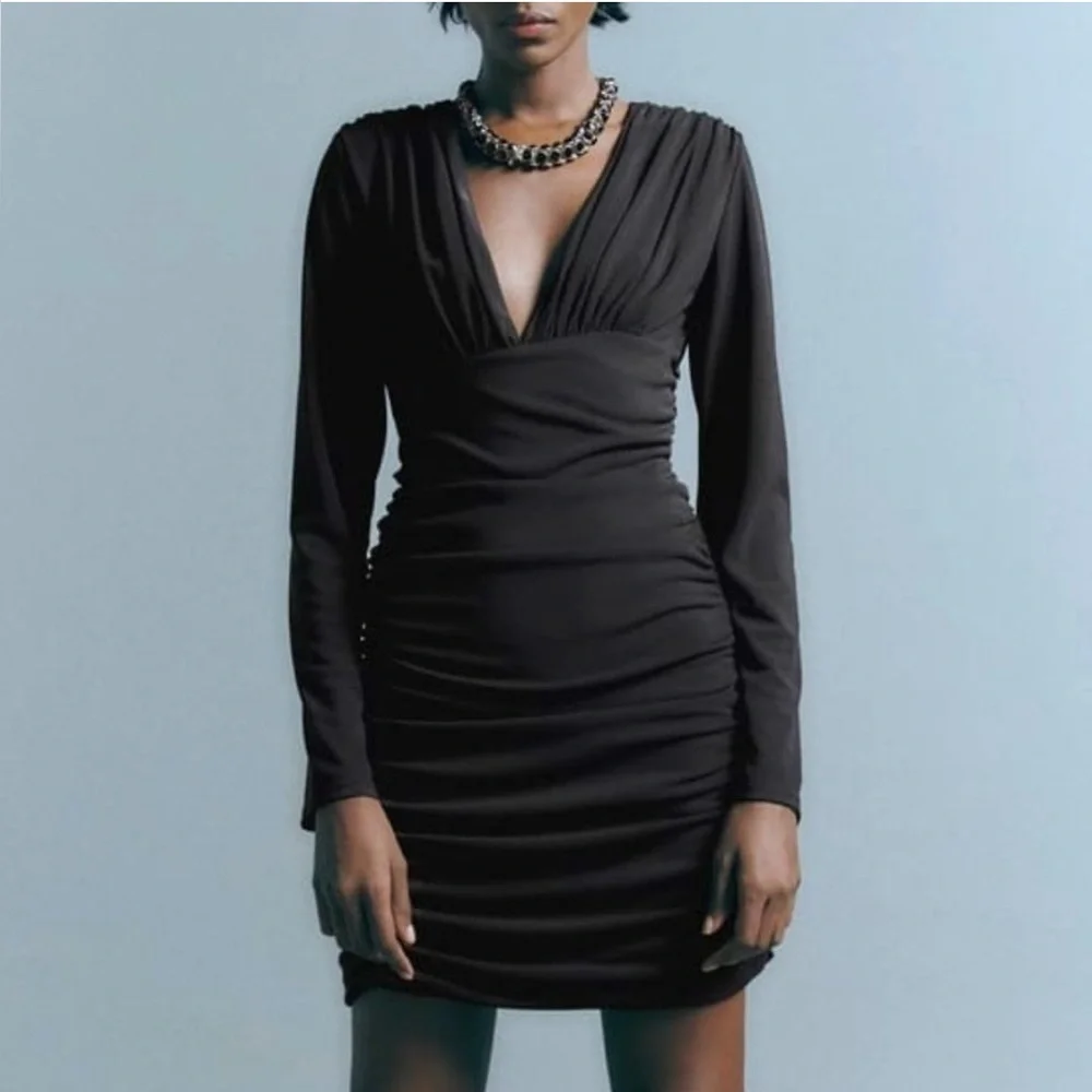 black party dress zara ZARA Formal Dress